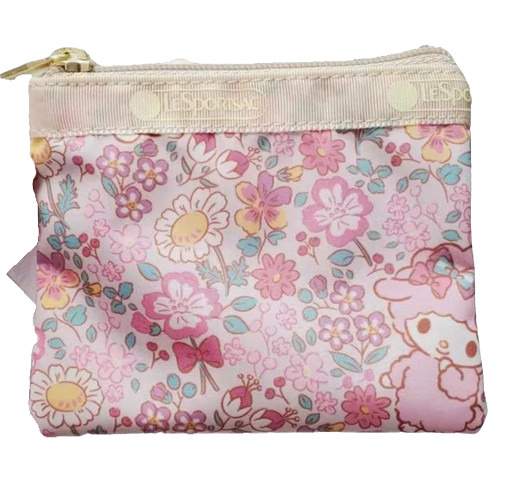 New My Melody Lesportsac Small Pink Pouch Wallet ID Coin Card Case Clip Purse