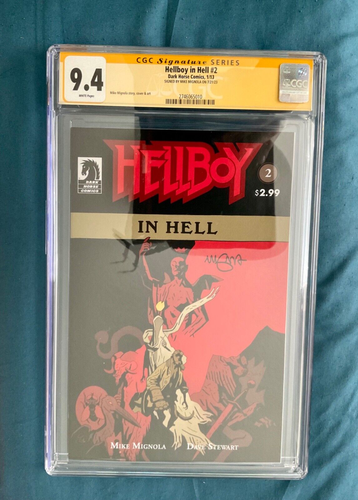SIGNED MIKE MIGNOLA 9.4 CGC SS Hellboy in Hell 2 autographed batman Dracula 1 3