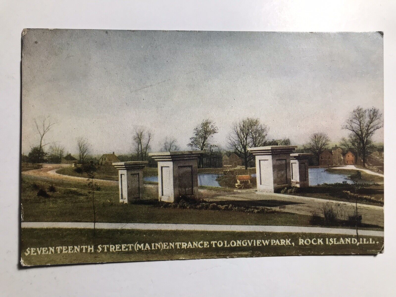 1909 Seven Teenth Street Entrance To Longview Park Rock Island Illinois Postcard