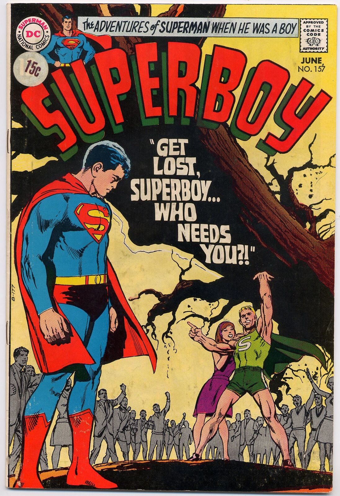 Superboy 157 FN+ 6.5 DC 1969 Bash Bradford Neal Adams Price Sticker