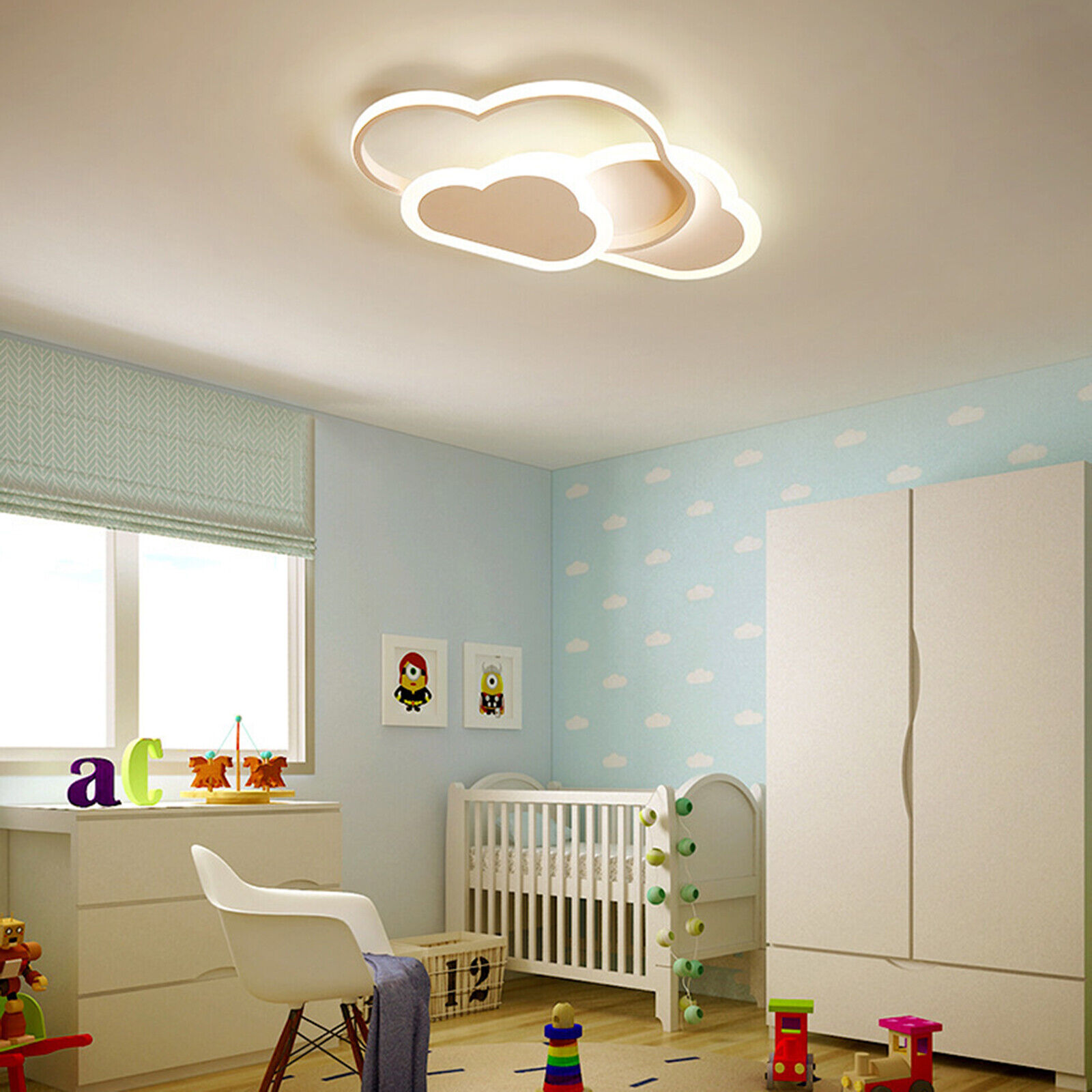 42W LED Ceiling Light 52*31*6cm Cloud Shape Modern Lamp Room Decor Light Fixture