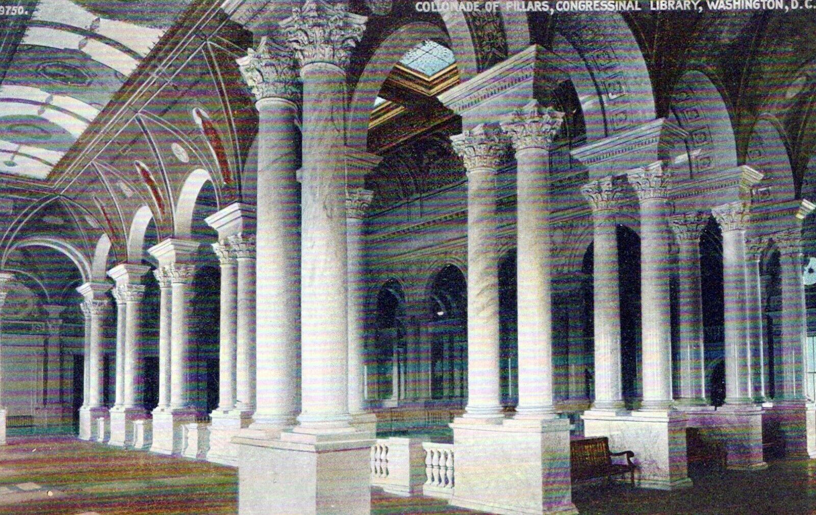Collonade Of Pillars Congressional Library WA DC Vintage Divided Back Post Card