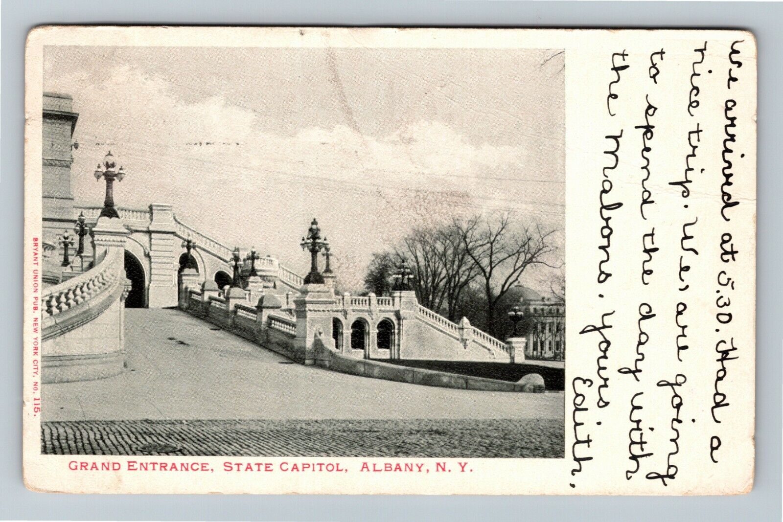 Albany NY-New York, State Capitol Building, Grand Entrance Vintage Postcard