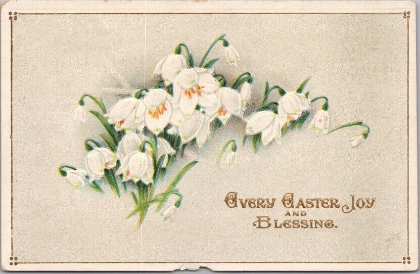 c1910s EASTER Greetings Postcard Lily Flowers \