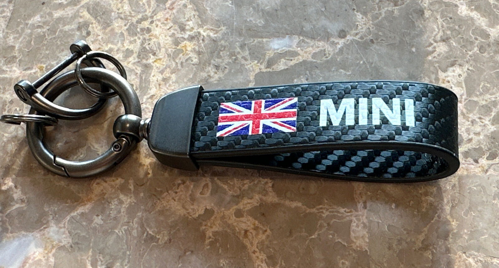 Mini Cooper Car British Luxury Key Fob Key Chain Keychain Carbon Fiber