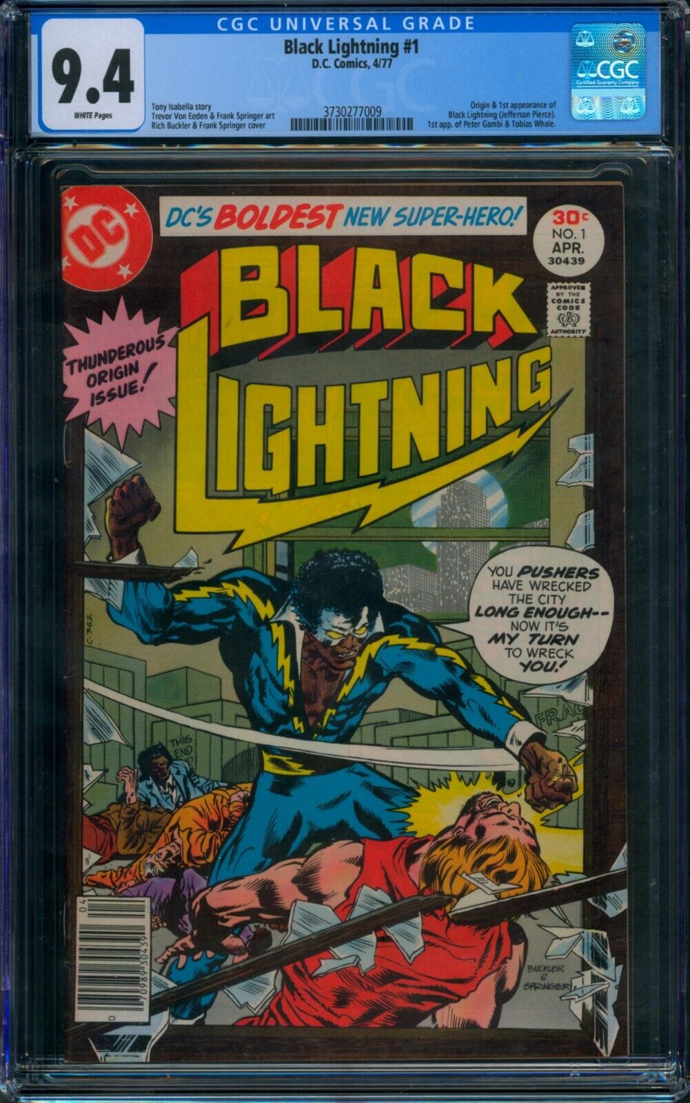Black Lightning #1 (DC Comics 1977) ⭐ CGC 9.4 WHITE PGs ⭐ 1st Appearance Comic