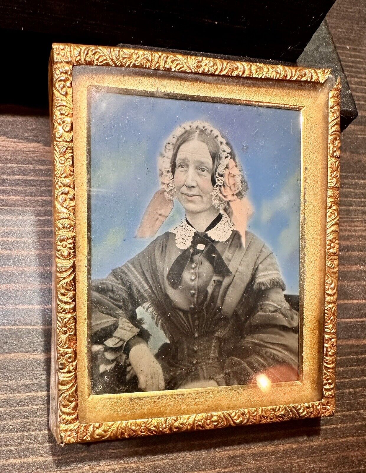 Beautiful Tinted Ambrotype of a Woman Color 1850s Portrait