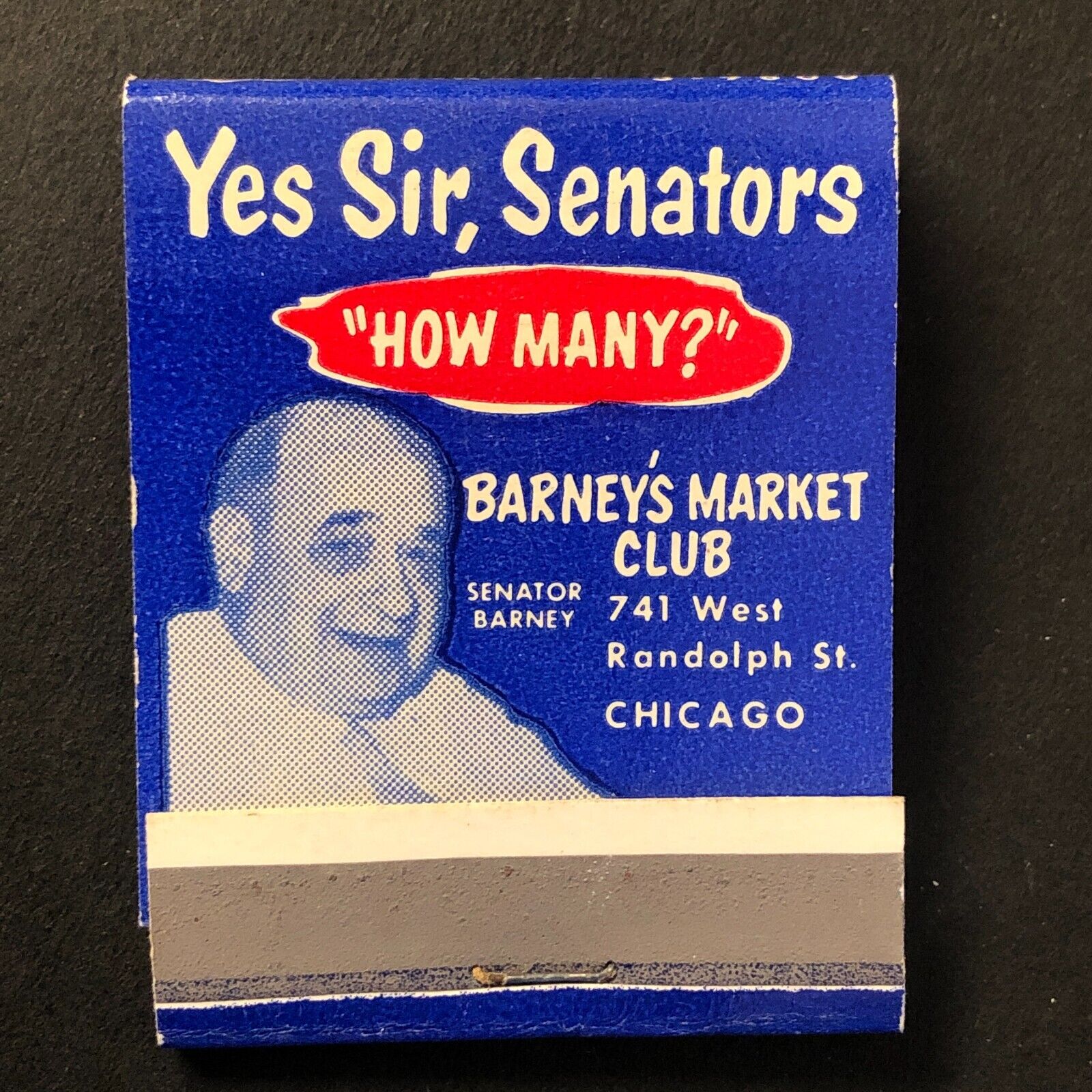 Barney\'s Market Club Restaurant Chicago Vintage Full Matchbook c1950\'s VGC