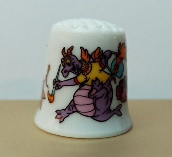 Disney Epcot Center Sewing Thimble FIGMENT the Dragon 1982 Porcelain Japan