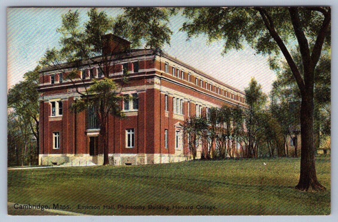 Postcard Cambridge MA Emerson Hall Philosophy Building Harvard College
