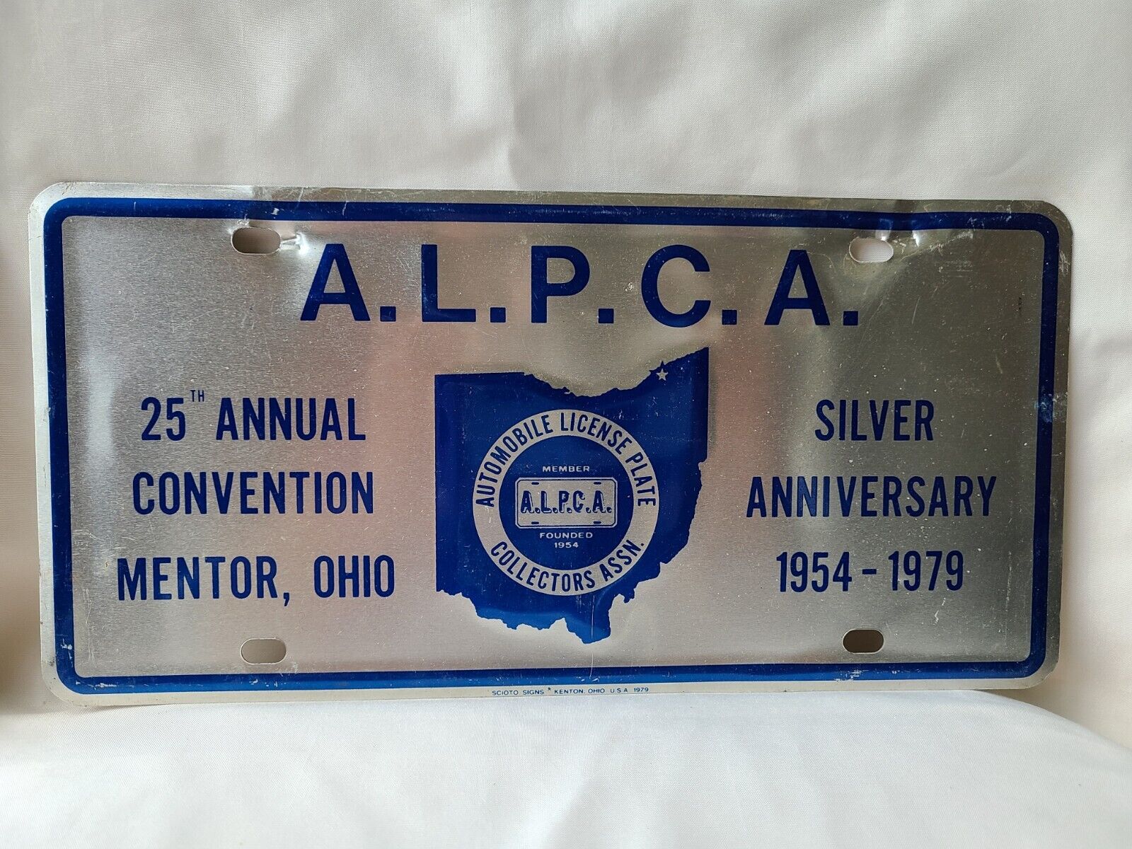 Vintage 1979 ALPCA 25th Convention Mentor Ohio Souvenir License Plate 8224