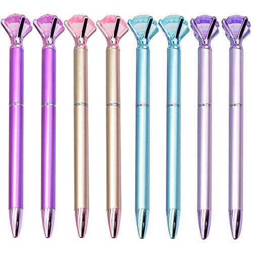 12 Pcs Retractable Diamond Crystal Bling Pens Gem Ball Point Pens for Students