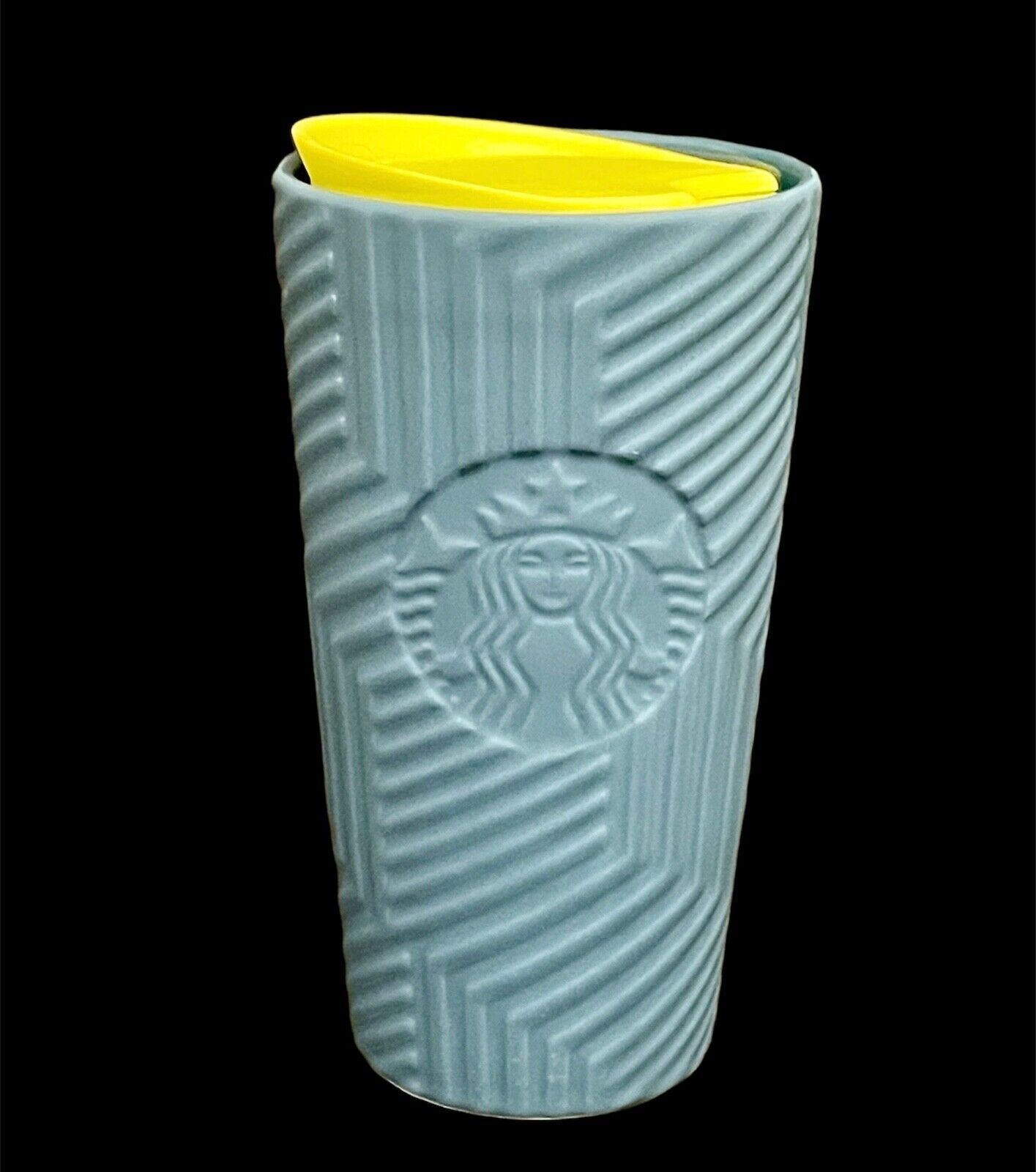 Starbucks 2024 Angular Blue Soft Touch Pattern Ceramic Travel Mug Collectible