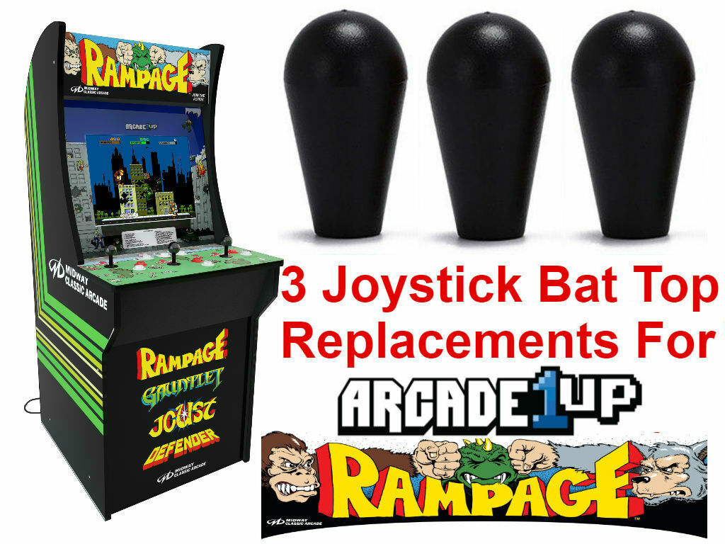 Arcade1up Rampage - Joystick Bat Tops UPGRADE (3pcs Black)
