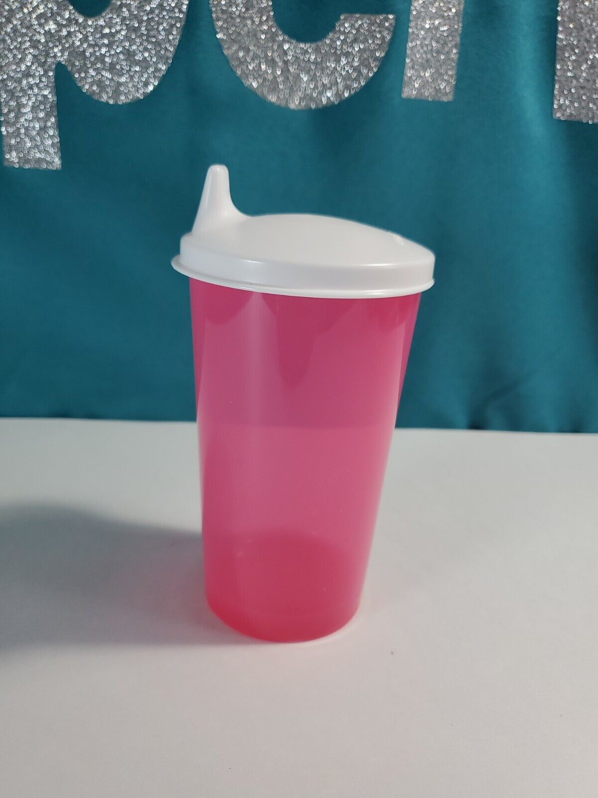 Tupperware Kids Tumbler Pink Cup With White Dome Sippy Seal 11oz Sipper cup sale