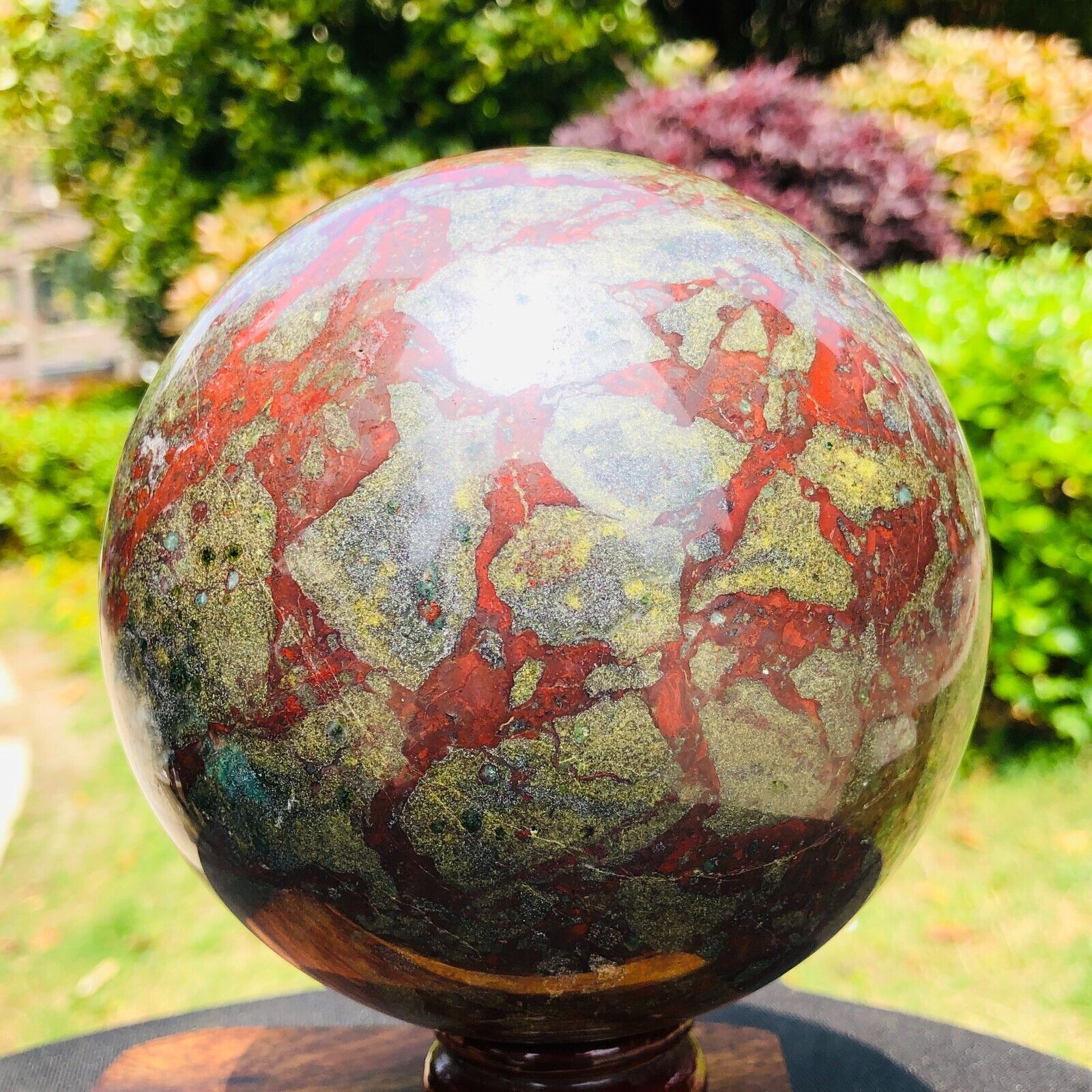 3000g Natural dragon blood stone quartz sphere crystal ball reiki healing 1270