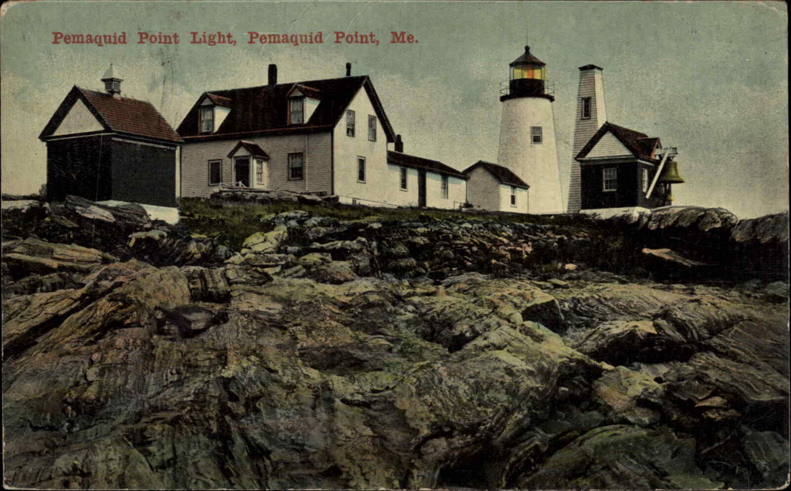 Pemaquid Point Maine ME Lighthouse c1900s-10s Postcard