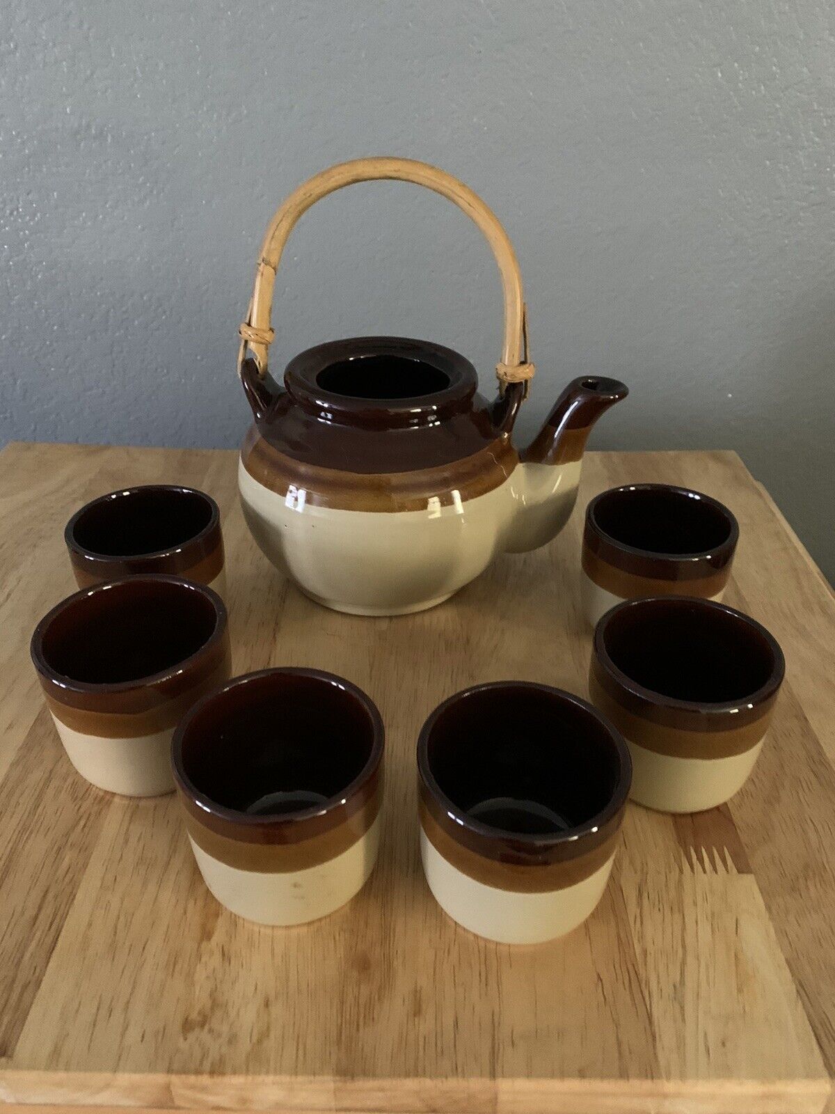 Stoneware Teapot and Cup Set