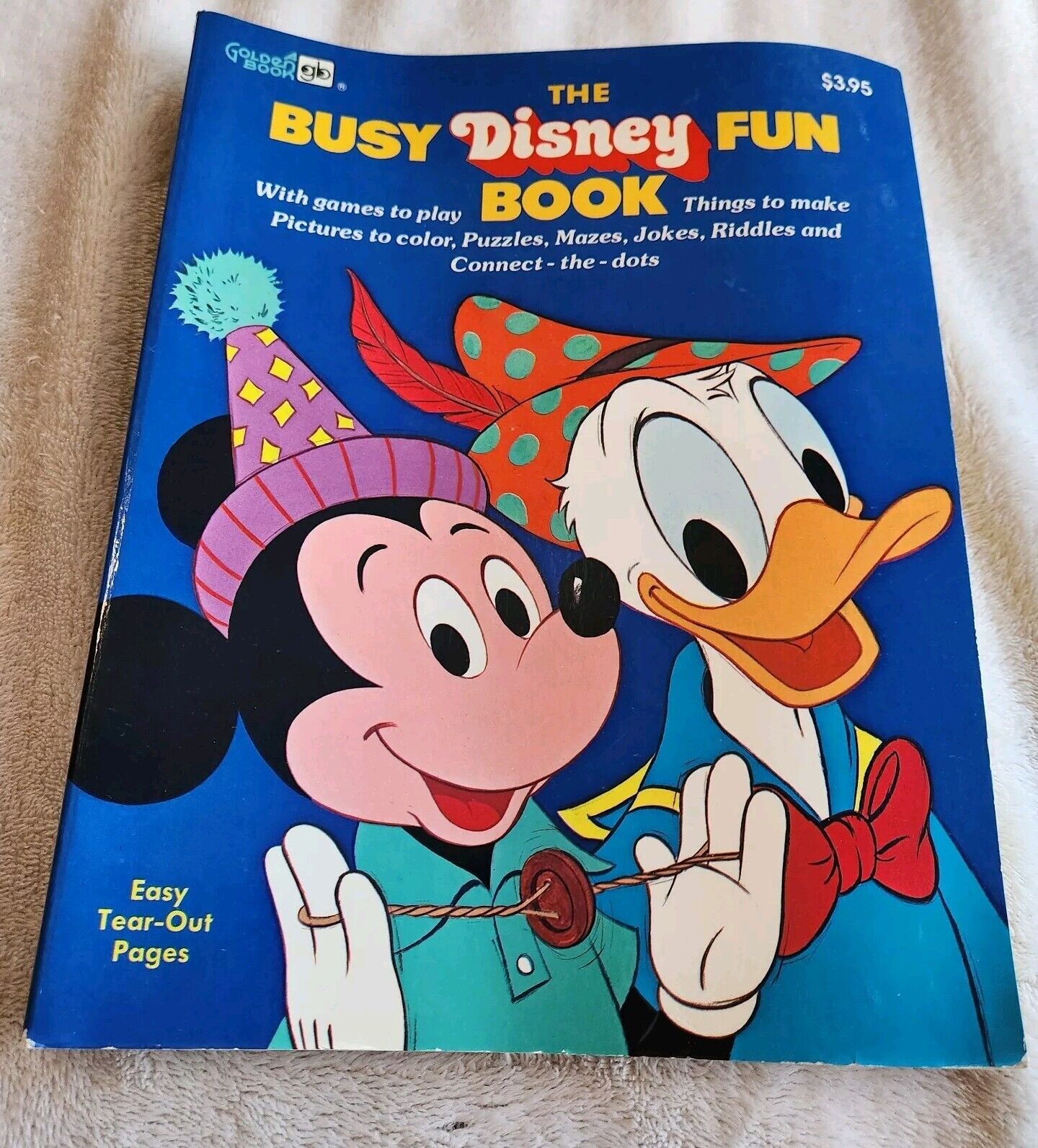Vintage 1977 The Busy Disney Fun Coloring Activity Book Golden Book