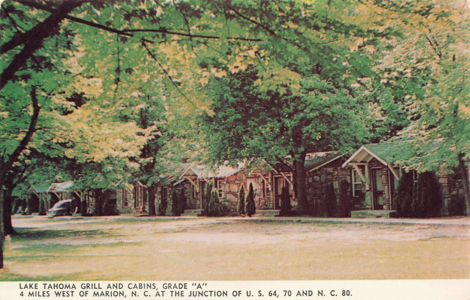 Postcard Lake Tahoma Grill & Cabins Grade A near Marion North Carolina NC VTG