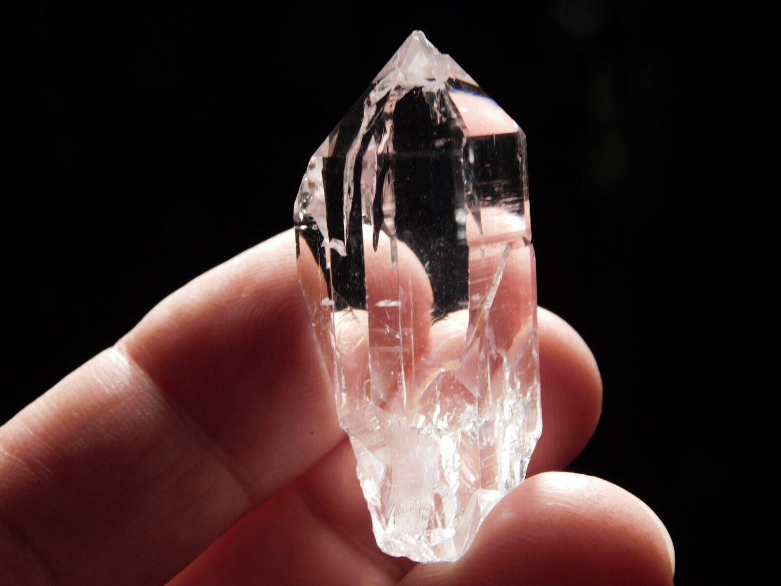 VERY Translucent Kullu Lemurian Quartz Crystal TWIN India 19.8gr