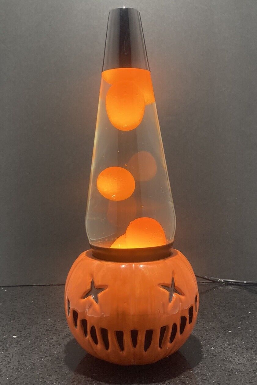 Custom Pumpkin Lava Lamp Sculpted Ceramic 3D Jack O Lantern Limited Edition