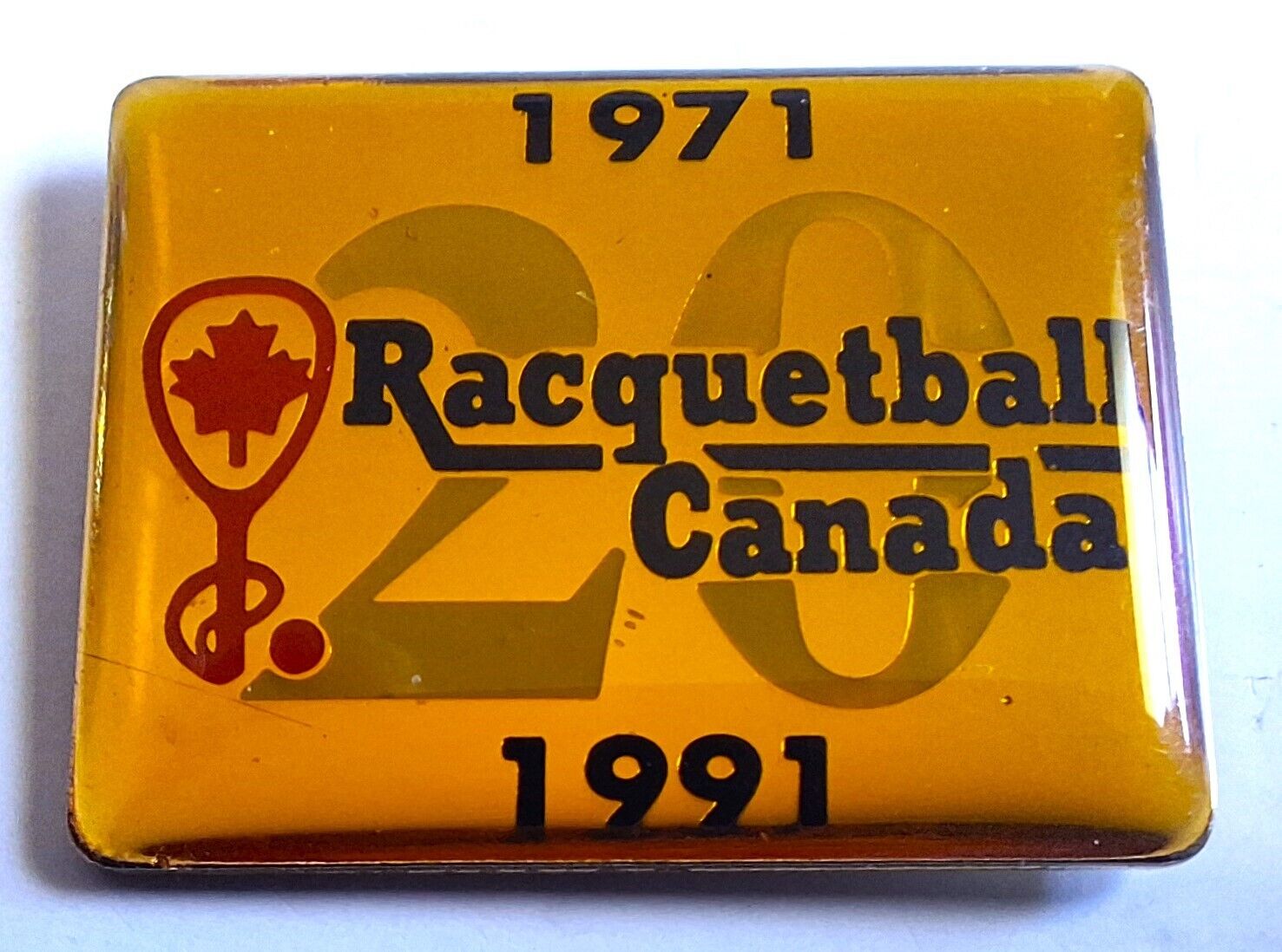 Vintage 1971 - 1991 Racquetball Canada 20th Anniversary PIN