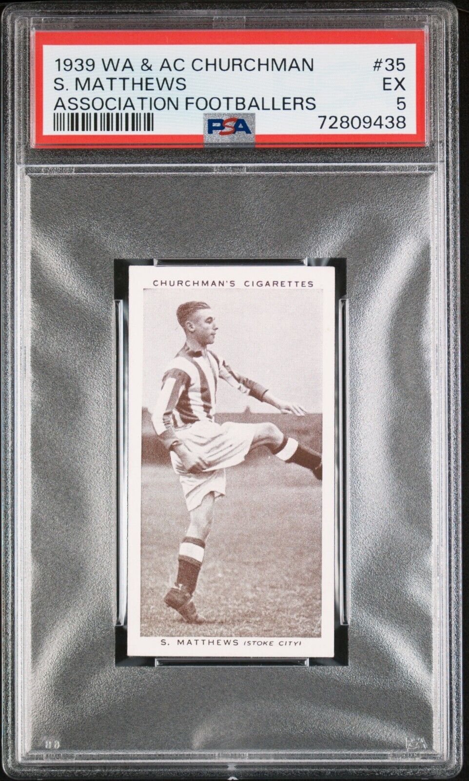Stanley Matthews - 1939 W.A. & A.C. Churchman Association Footballers    PSA 5