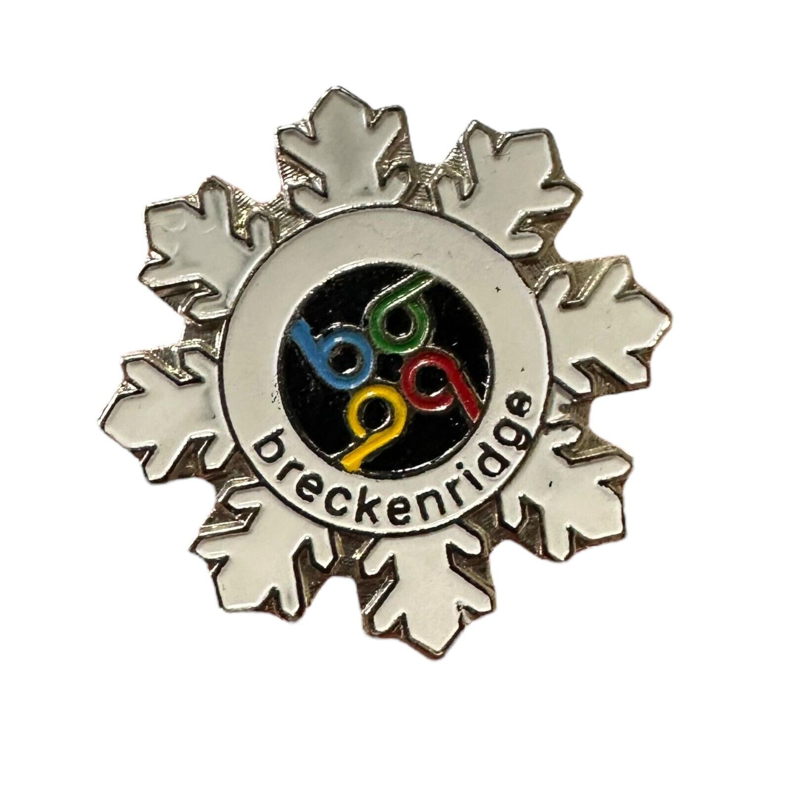 Breckenridge Ski Resort Colorado Snowflake Ski Lapel Pin Hat Pin Collectable