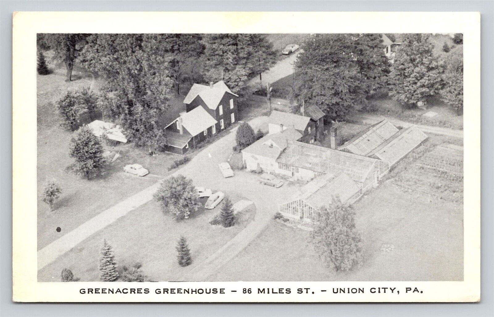 Union City Pennsylvania Greenacres Greenhouse PA Vintage Postcard Aerial View