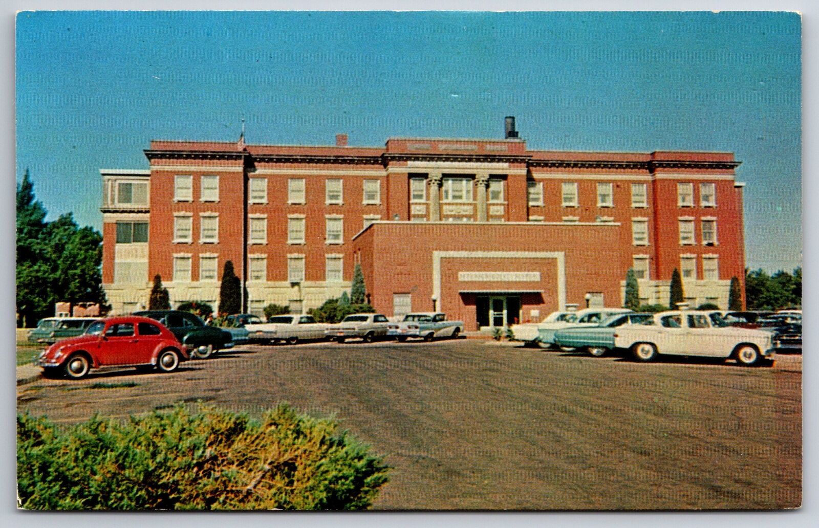 McPherson Kansas~McPherson County Hospital~1960s Postcard