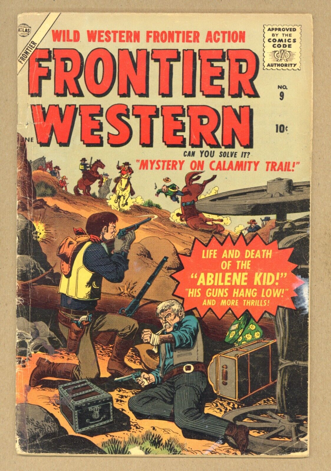 Frontier Western #9 GVG Maneely cover Matt Baker Pike UTAH KID 1957 Atlas W349