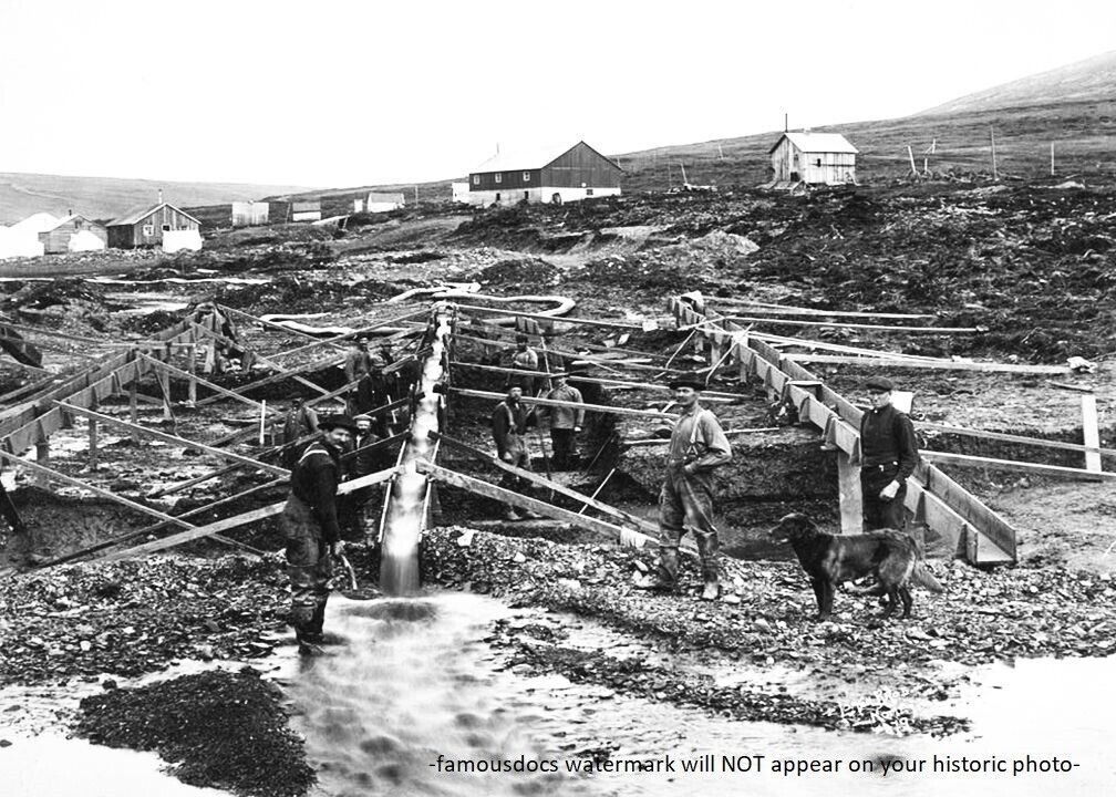 Anvil Creek Gold Mine PHOTO Alaska Gold Miners 1916 Nome Alaska Mining