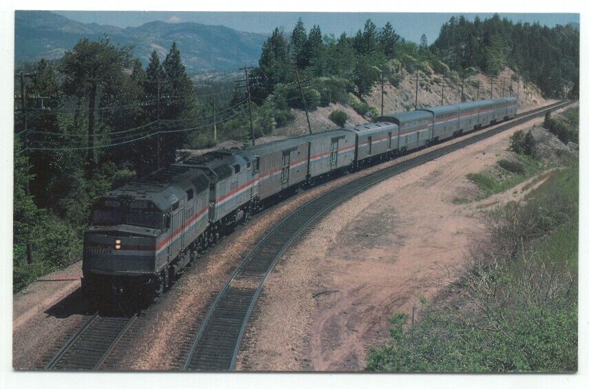 Amtrak Railroad Train California Zephyr Postcard Donner Pass Sierra Mountains