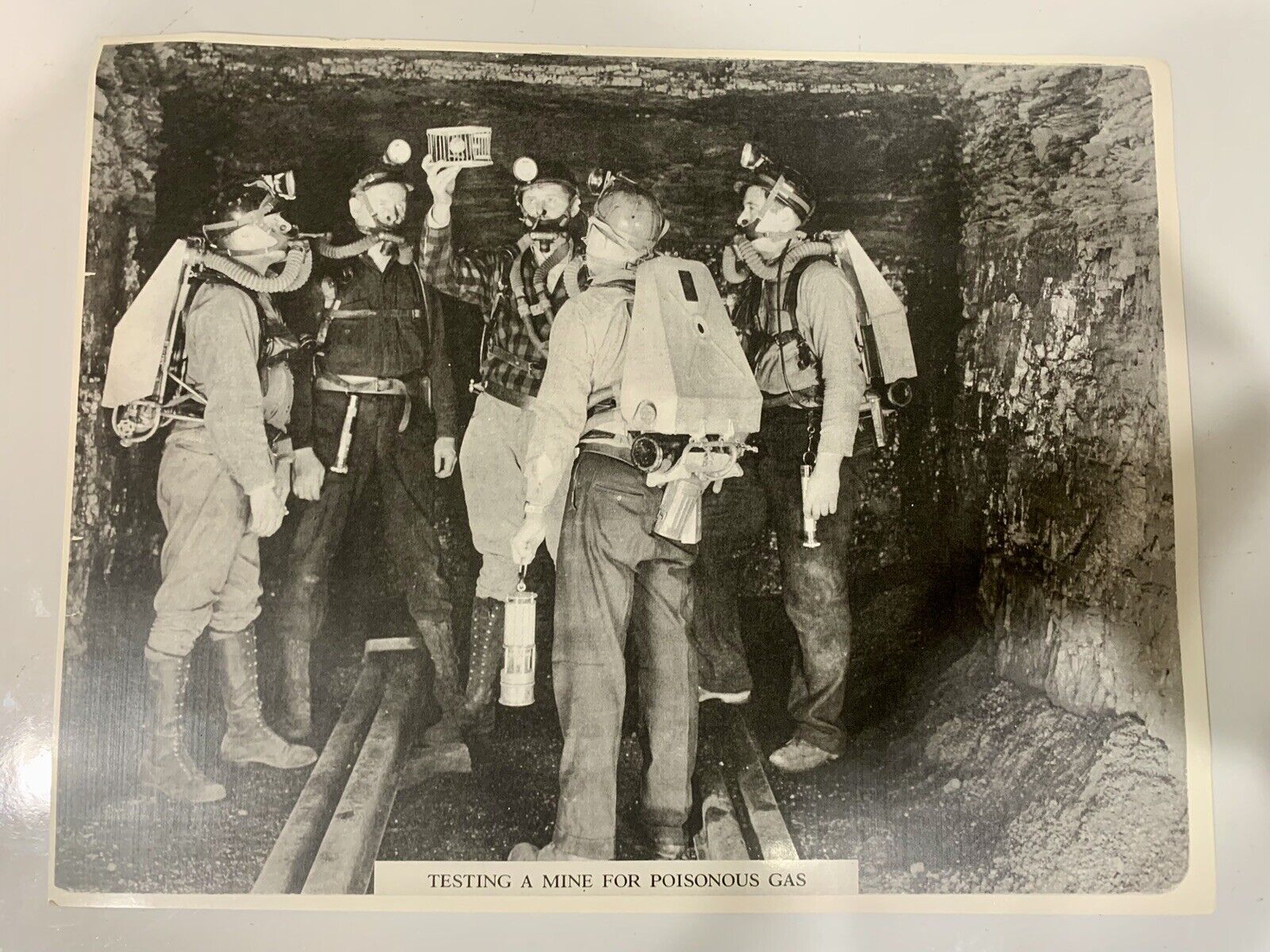 Coal Miners Testing A Mine For Poisonous Gas With Canary Early Print 8 X 11