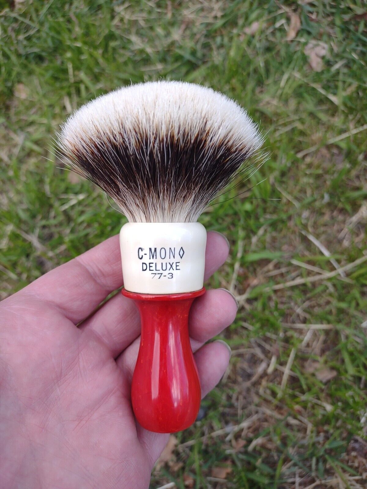 Vintage Rare C-mon Shave Brush With A New 25mm EHD Two Band Badger Knot 
