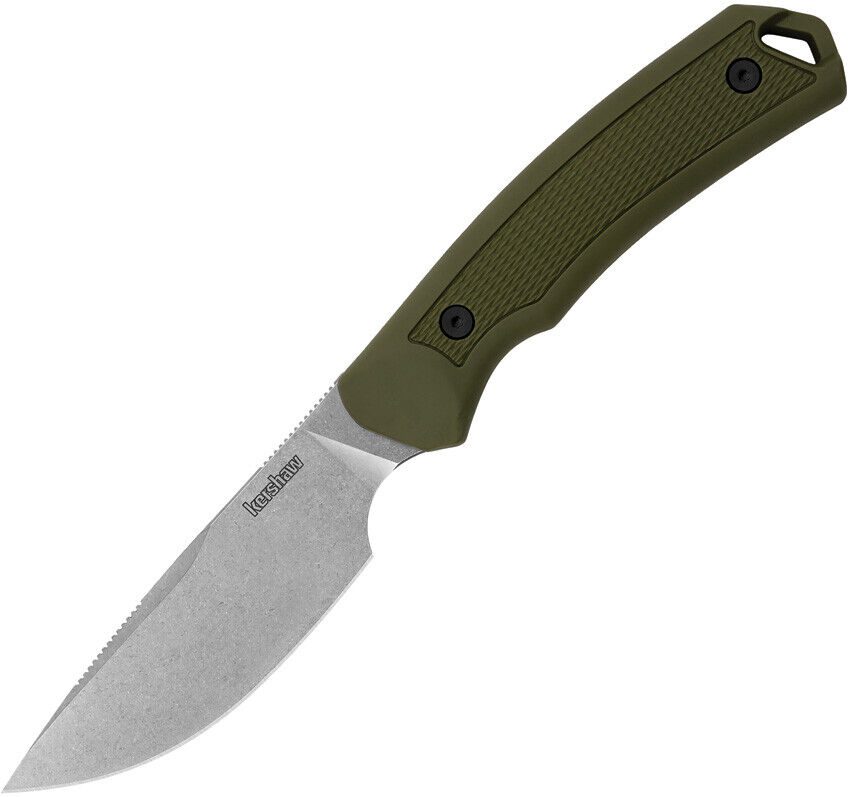 Kershaw Deschutes Skinner Fixed Blade Knife Green D2 Steel w/ Belt Sheath 
