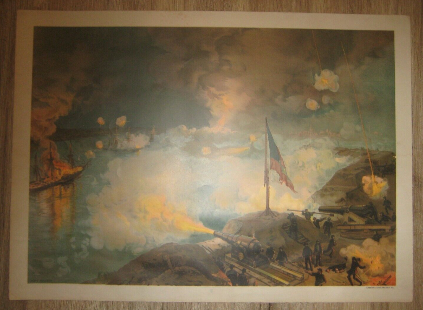 1887, Lithographic Print of the Battle at Port Hudson, L. Prang & Co.