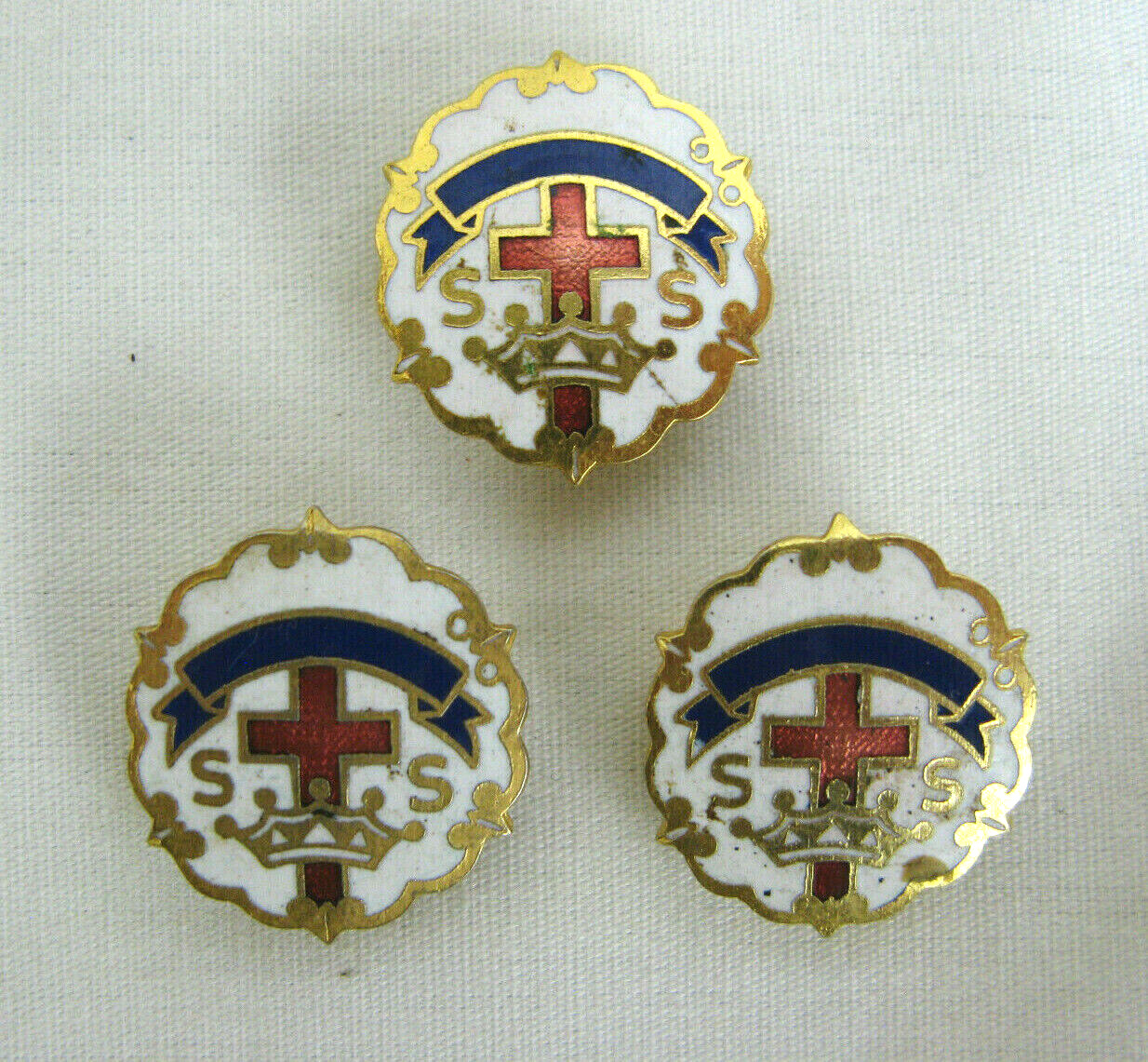Lot of 3 Sunday School Lapel Pins Tie Tacks (First Year Pins) 