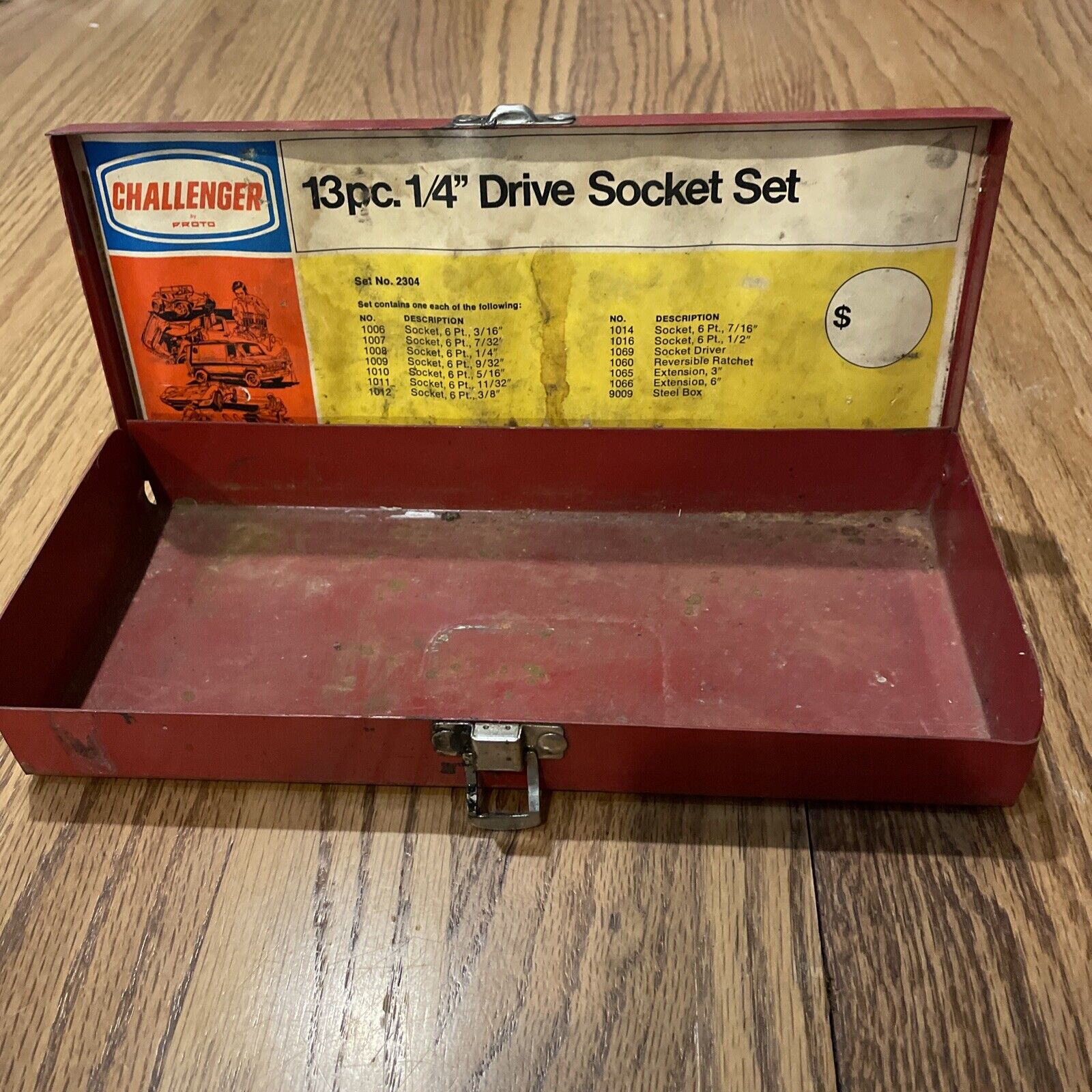 Challenger By Proto Metal Socket Set Box For Set No. 2304 10-½ X 1-⅝” X 4-½”