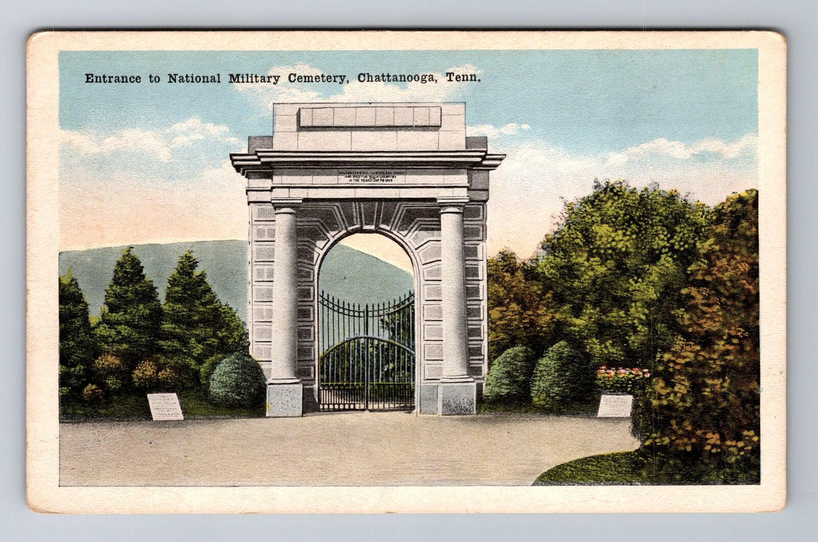 Chattanooga TN-Tennessee Entrance National Military Cemetery, Vintage Postcard
