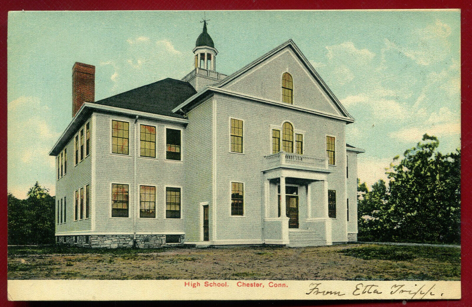 Chester Connecticut High School Postcard