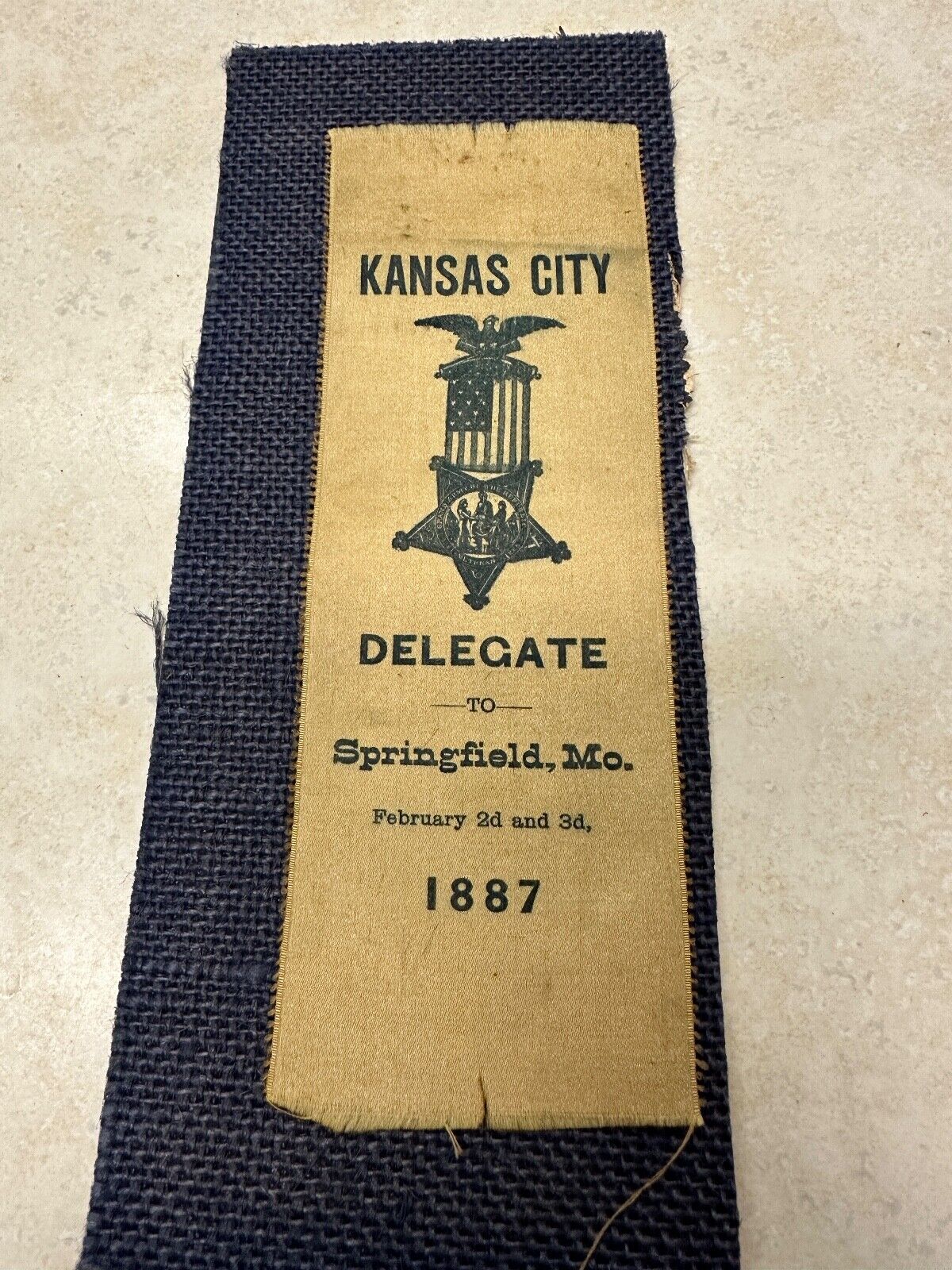 1887 Kansas City Delegate to Springfield Missouri GAR Reunion