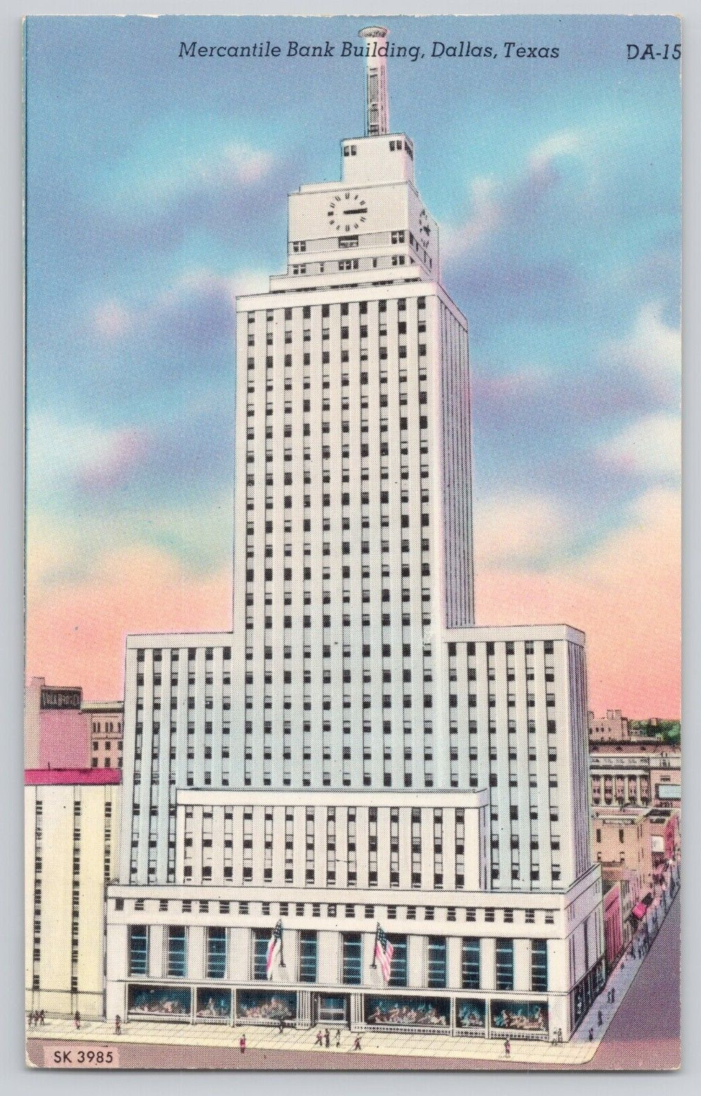 Postcard Mercantile Bank Building, Dallas, Texas