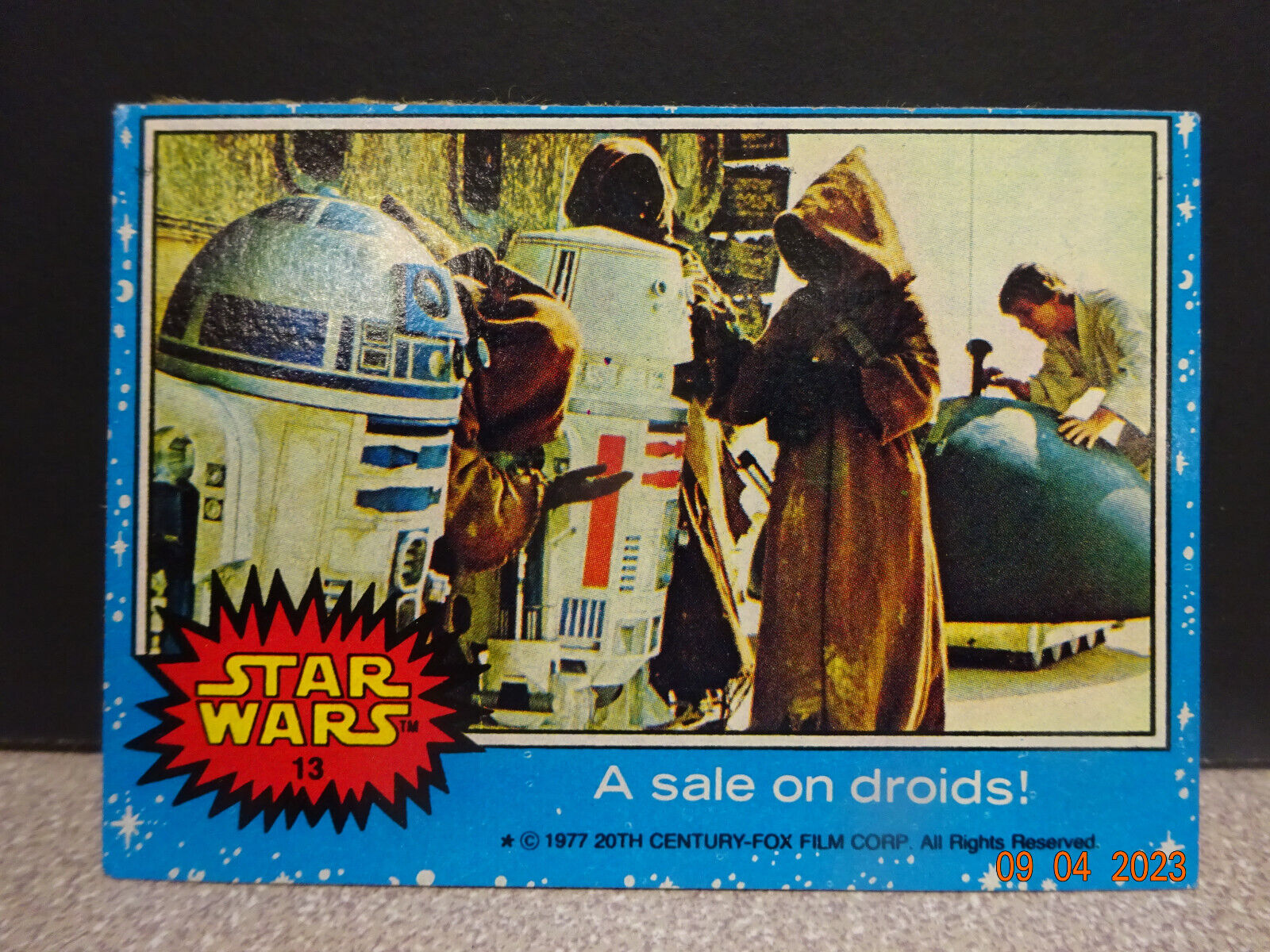 Vintage 1977, A Sale on Droids Topps Star Wars Series 1 Blue Card #13