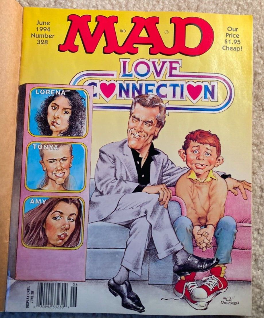 VTG MAD Magazine Love Connection 328 June 1994 w/ Mailing Cover Total Recall