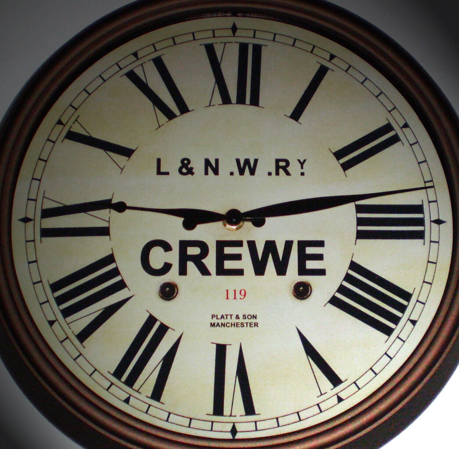 L&NWR London & North Western Railway, Station Wall Clock, Crewe Station