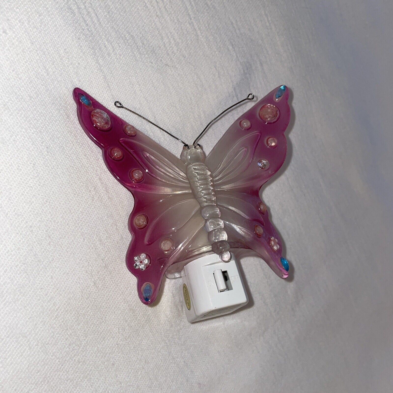 Adorable pink and blue butterfly nightlight