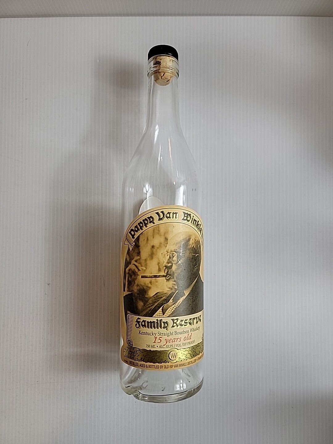 Pappy Van Winkle\'s Family Reserve 15 Year Empty Bottle - Unrinsed