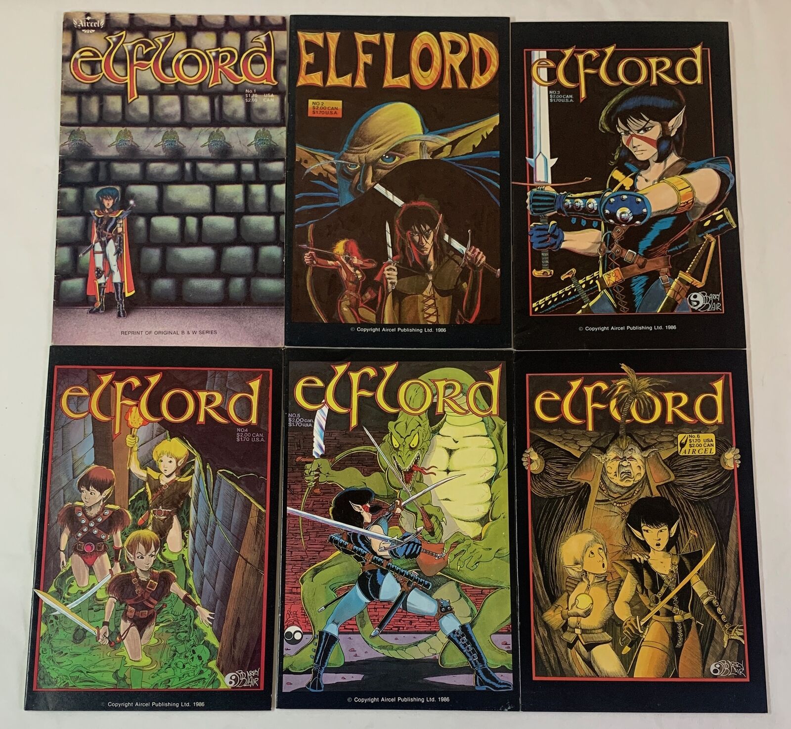 1986 Aircel ELFLORD V.1 #1 2 3 4 5 6 ~ FULL SET ~ lower to mid-grade